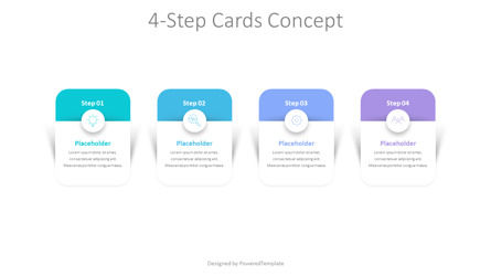 4-Step Cards Concept, スライド 2, 10726, インフォグラフィック — PoweredTemplate.com