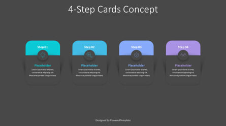 4-Step Cards Concept, 슬라이드 3, 10726, 인포메이션 그래픽 — PoweredTemplate.com