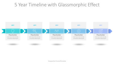 5-Year Timeline with Glassmorphism Effect, Slide 2, 10728, Diagram Proses — PoweredTemplate.com