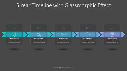 5-Year Timeline with Glassmorphism Effect, Slide 3, 10728, Diagram Proses — PoweredTemplate.com