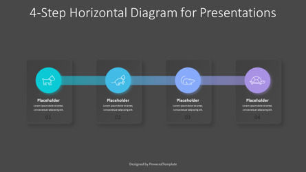 Animated 4-Step Horizontal Diagram for Presentations, Slide 3, 10738, Animated — PoweredTemplate.com