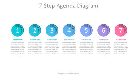 7-Step Horizontal Agenda Presentation Slide, Dia 2, 10740, Stage diagrams — PoweredTemplate.com