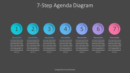 7-Step Horizontal Agenda Presentation Slide, 슬라이드 3, 10740, 단계 도표 — PoweredTemplate.com