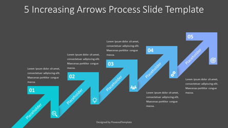 5 Increasing Arrows Process Diagram, スライド 3, 10747, ビジネスコンセプト — PoweredTemplate.com