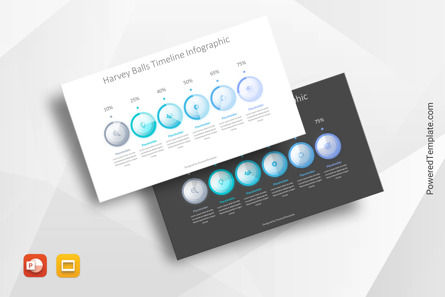 Harvey Balls Timeline Infographics, Gratis Google Presentaties-thema, 10749, Advisering — PoweredTemplate.com