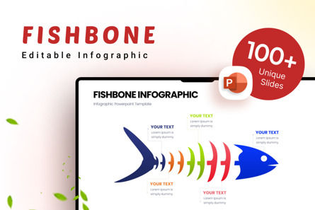 Fishbone - Infographic PowerPoint Template, PowerPoint-Vorlage, 10753, Tiere und Haustiere — PoweredTemplate.com