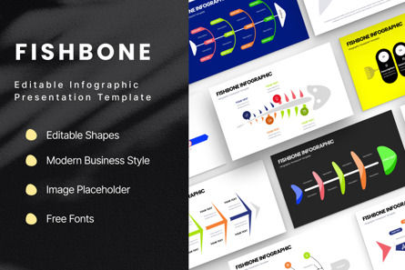 Fishbone - Infographic PowerPoint Template, Deslizar 2, 10753, Animais e Animais Domésticos — PoweredTemplate.com