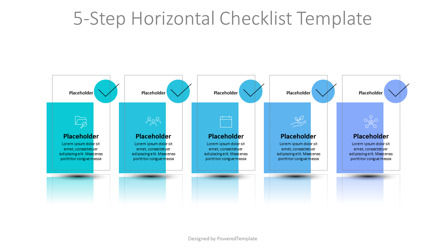 5-Step Horizontal Checklist Template, スライド 2, 10759, Timelines & Calendars — PoweredTemplate.com