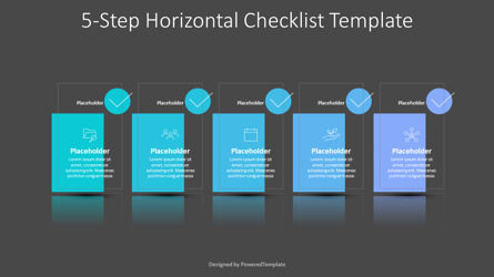 5-Step Horizontal Checklist Template, スライド 3, 10759, Timelines & Calendars — PoweredTemplate.com
