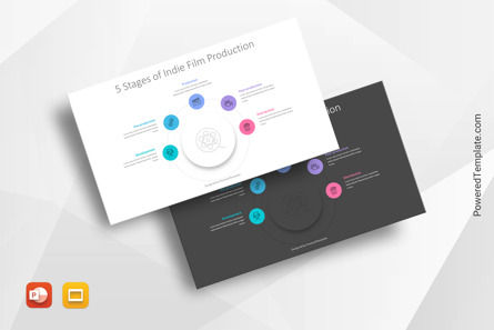 5 Stages of Indie Film Production, Free Google Slides Theme, 10766, Infographics — PoweredTemplate.com