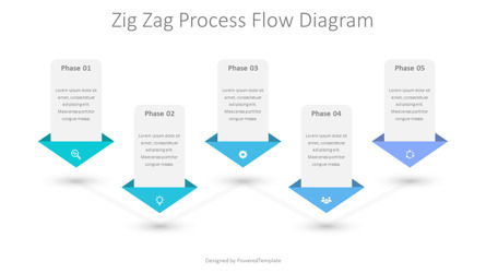 Zig Zag Process Flow Diagram, Slide 2, 10767, Timelines & Calendars — PoweredTemplate.com