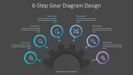 6-Step Gear Diagram Design, Slide 3, 10769, Concetti del Lavoro — PoweredTemplate.com