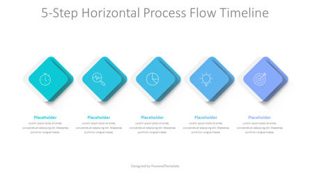 5-Step Horizontal Process Flow Template, Diapositive 2, 10770, Concepts commerciaux — PoweredTemplate.com