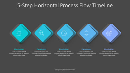 5-Step Horizontal Process Flow Template, Dia 3, 10770, Business Concepten — PoweredTemplate.com