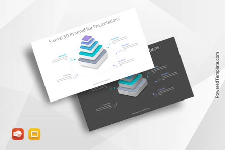 5-Level 3D Pyramid for Presentations, 無料 Googleスライドのテーマ, 10772, 3D — PoweredTemplate.com