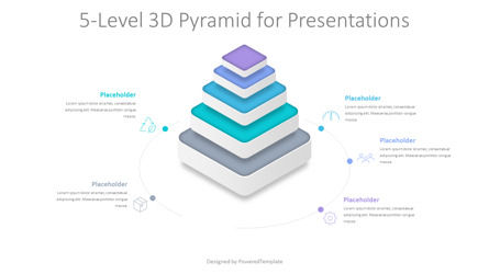 5-Level 3D Pyramid for Presentations, 幻灯片 2, 10772, 3D — PoweredTemplate.com