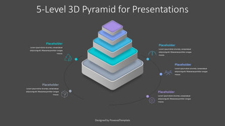 5-Level 3D Pyramid for Presentations, 슬라이드 3, 10772, 3D — PoweredTemplate.com