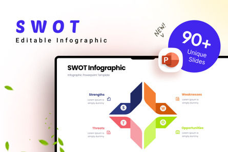 SWOT - Infographic PowerPoint Template, Templat PowerPoint, 10773, 3D — PoweredTemplate.com