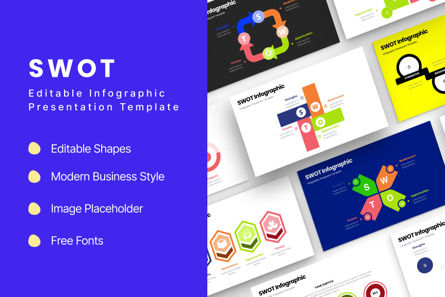 SWOT - Infographic PowerPoint Template, スライド 2, 10773, 3D — PoweredTemplate.com