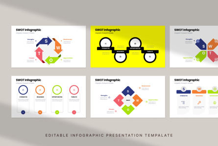 SWOT - Infographic PowerPoint Template, スライド 4, 10773, 3D — PoweredTemplate.com