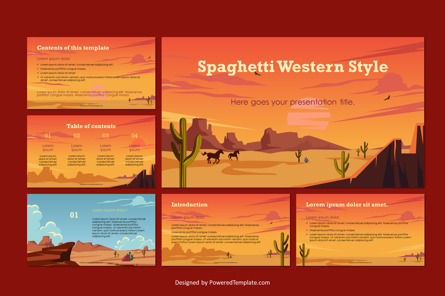 Spaghetti Western Style Presentation Template, Slide 2, 10774, Amerika — PoweredTemplate.com
