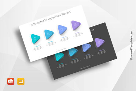 4 Rounded Triangles Flow Process, 10811, Timelines & Calendars — PoweredTemplate.com