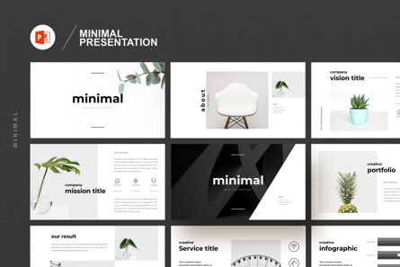 Minimal Presentation Template, Modele PowerPoint, 10822, Business — PoweredTemplate.com