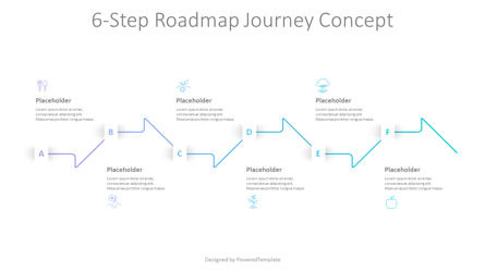 6-Step Roadmap Journey Concept, Slide 2, 10838, Timelines & Calendars — PoweredTemplate.com