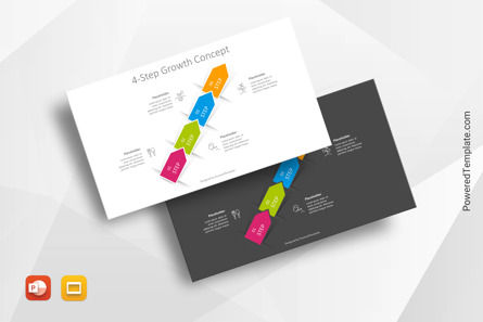 4-Step Growth Concept, Kostenlos Google Slides Thema, 10870, Infografiken — PoweredTemplate.com