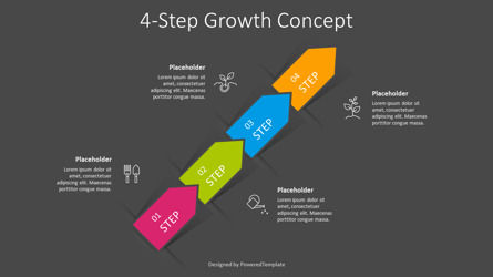 4-Step Growth Concept, Slide 3, 10870, Infographics — PoweredTemplate.com
