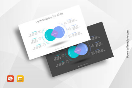 2-Set Venn Diagram for Presentations, 10875, Business Models — PoweredTemplate.com