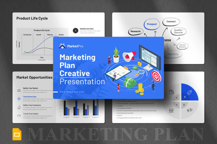 Marketing Plan Google Slides Template, Google Presentaties-thema, 10881, Bedrijf — PoweredTemplate.com