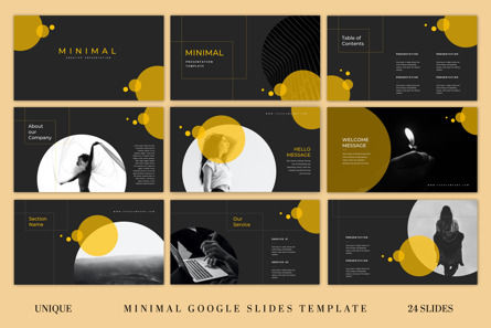 Black Yellow Minimal Creative Google Slides Presentation Template, 幻灯片 2, 10883, 商业 — PoweredTemplate.com